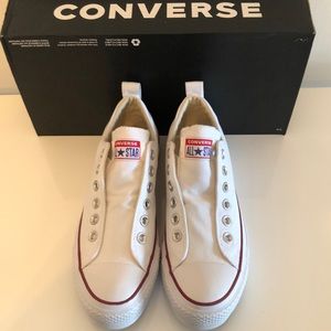Slip on white/red/blue converse